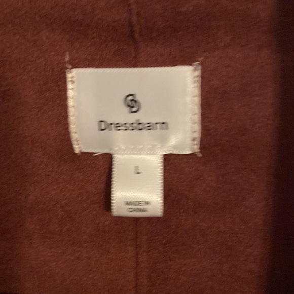 Dressbarn Womans Burgundy Short Jacket Faux Suede Super Soft Zip Pockets Large - Picture 5 of 9